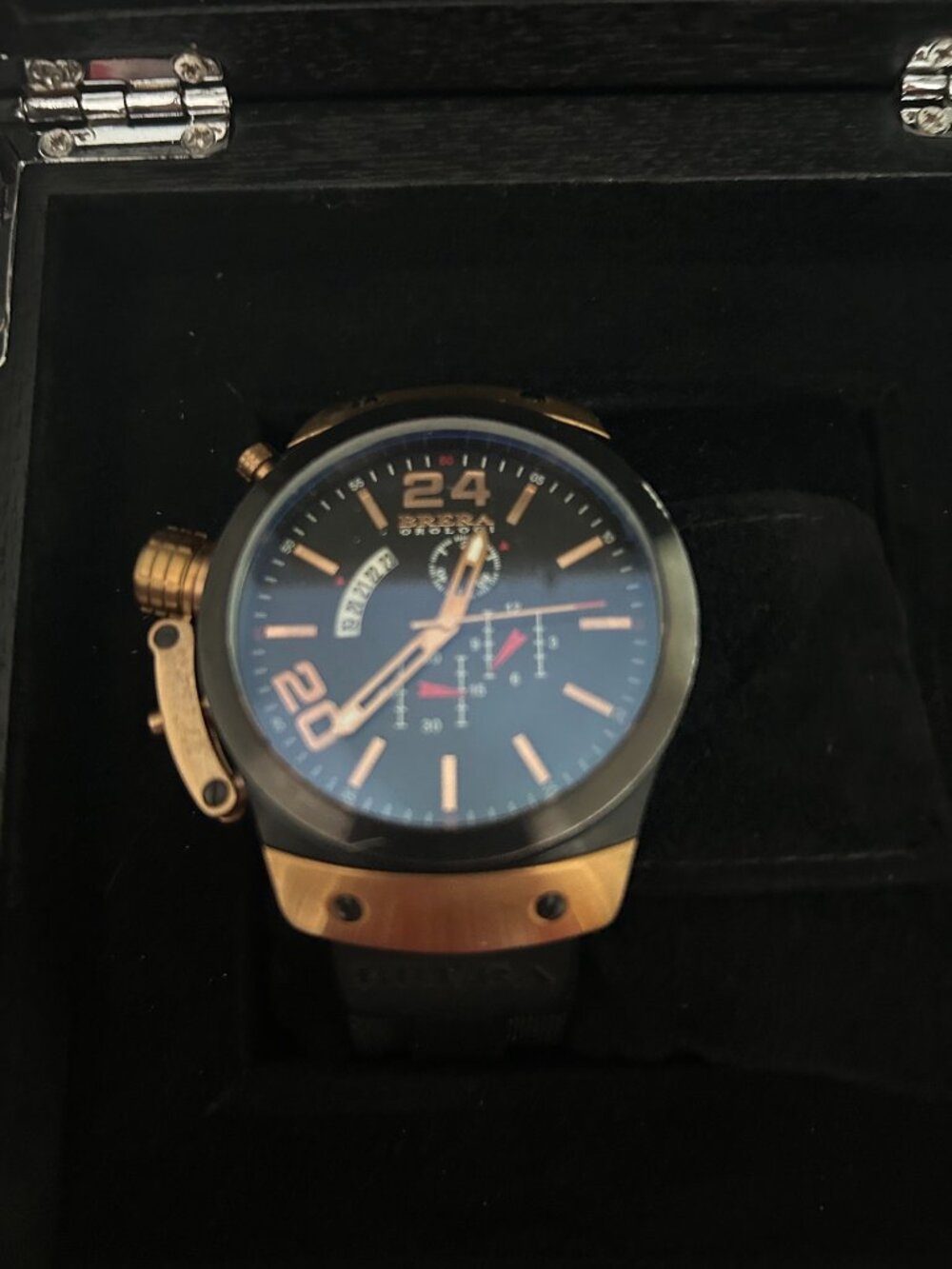 BRERA OROLOGI ETERNO CHRONOGRAPH Black&Gold Dial Watch BRESC48, Stainless S Back
